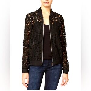 Say What? Black‎ Lace Bomber Jacket